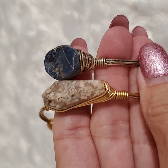 Set of 2•Wire wrapped•gold/bronze tone•gemstones? - Picture 4 of 16